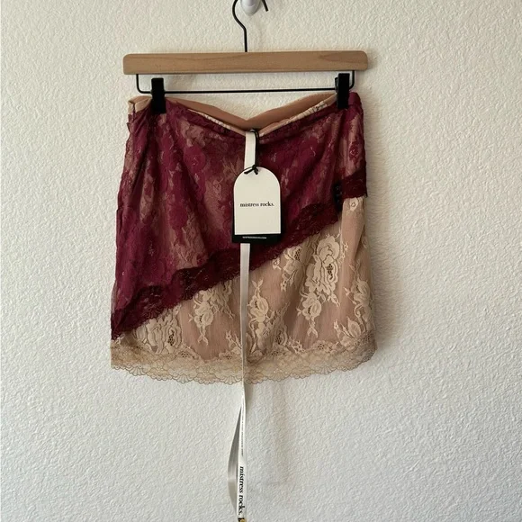 NWT Mistress Rocks Mulberry and Hemp Lace Mini Skirt Small - Picture 6 of 8